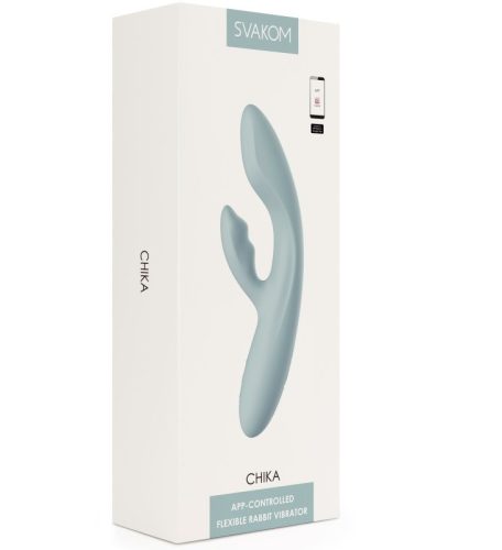 Chika Turquoise Grey - Klitoriszkaros, G-pont Vibrátor 18,7 cm