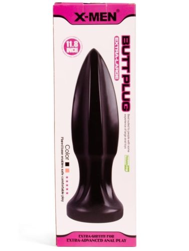 X-MEN 11.8 inch Butt Plug Black - Anál plug 30 cm