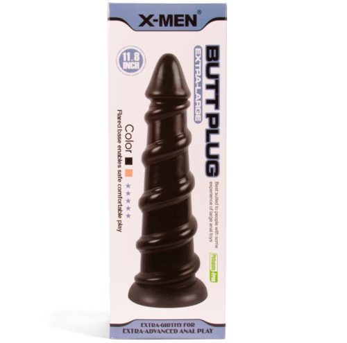 X-MEN 11.8 inch Butt Plug Black - Anál plug 30 cm