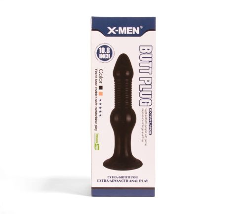 X-MEN 10.8 inch Butt Plug Black - anál plug 27,4 cm
