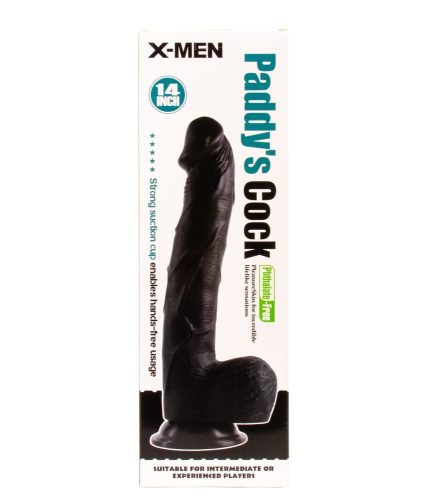 X-MEN Paddy’s 14 inch Cock Black - Élethű dildó 35,6 cm