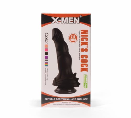 X-MEN Nick's 7" Cock - Fekete, élethű dildó 17,8 cm