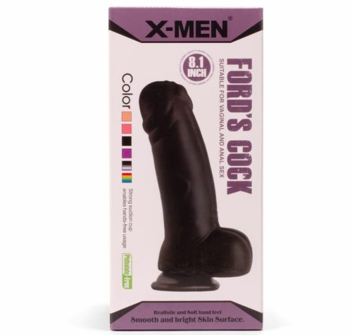 X-MEN Ford's 8.1" Cock Black - Élethű dildó 20,5 cm