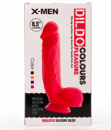 X-MEN 8.5" Dildo Colours Pleasure Black 3 - Élethű dildó 21,6 cm