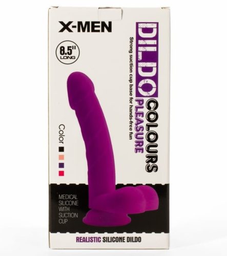 X-MEN 8.5" Dildo Colours Pleasure Black 4 - Élethű dildó 21,6 cm