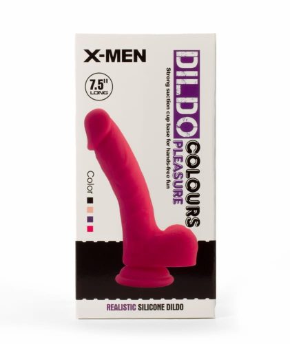 X-MEN 7.5" Dildo Colours Pleasure Black 2 - Élethű dildó 19 cm