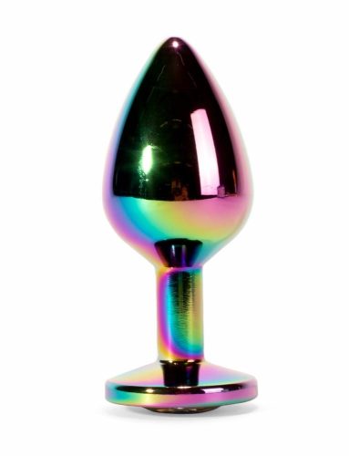 X-MEN Secret Shine Metal Butt Plug Rainbow M - Anál plug 8,2 cm