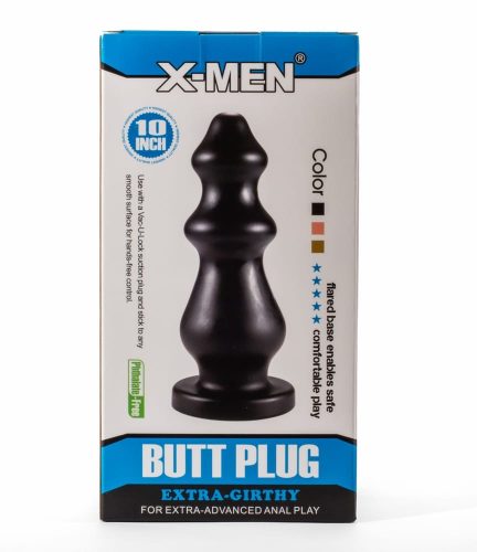 X-Men 10" Extra Girthy Butt Plug Black VI - Anál plug 24 cm