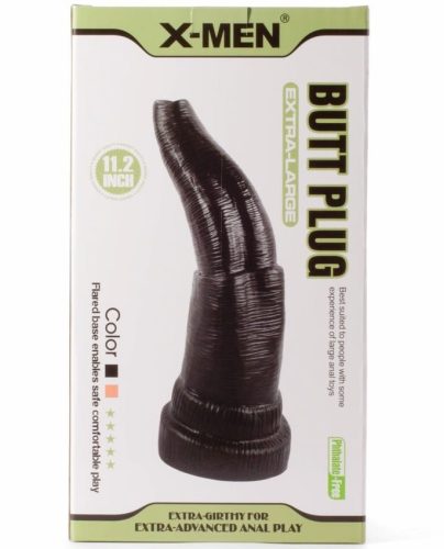 X-Men 11.2" Extra Large Butt Plug Black - Anál plug 28,4 cm