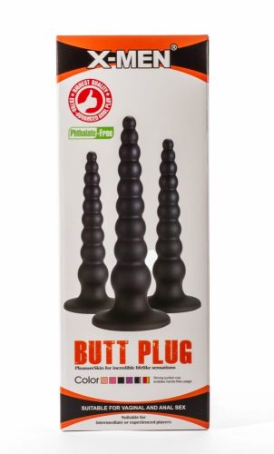 X-Men 7.87" Butt Plug Black S - anál plug 20 cm