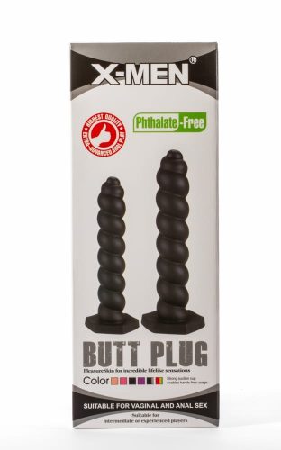 X-Men 7.87" Silicone Butt Plug Black S - Anál plug 20 cm