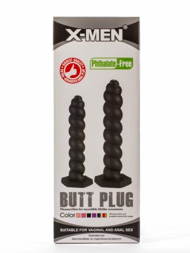 X-Men 9.45" Butt Plug Silicone Black M - anál plug 24 cm