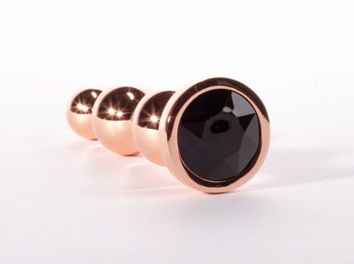 X-Men Secret Shine Booty Call Metal Butt Plug with Gem Gold M - Anál plug 11,7 cm
