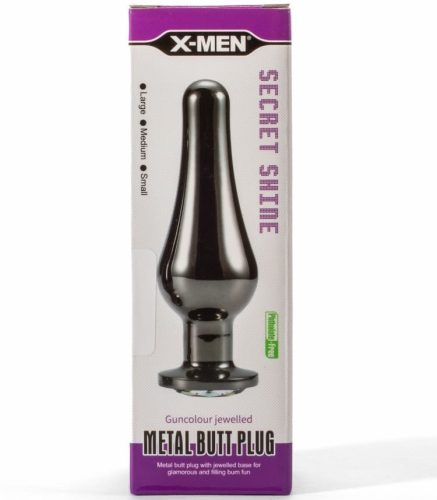X-Men Secret Shine Gun Colour Jewelled Metal Butt Plug L - Anál plug 12,9 cm