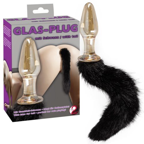 Glass Plug with Tail - Anál plug 12 cm