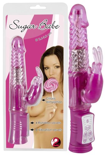 Sugar Babe Purple - Forgófejű vibrátor 22 cm